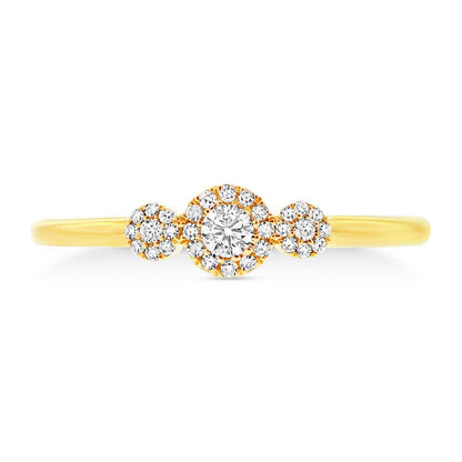 14k Yellow Gold Diamond Lady's Ring - 0.18ct