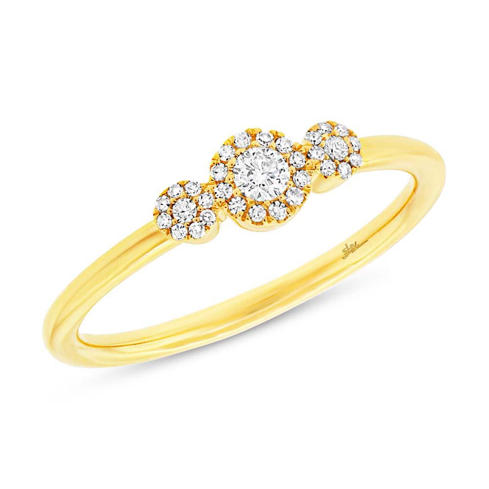 14k Yellow Gold Diamond Lady's Ring - 0.18ct