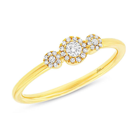 14k Yellow Gold Diamond Lady's Ring - 0.18ct