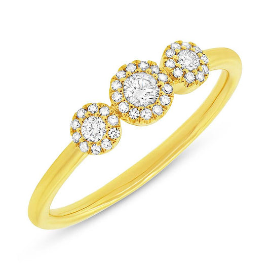 14k Yellow Gold Diamond Lady's Ring - 0.26ct