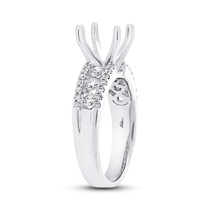 18k White Gold Diamond Semi-mount Ring Size 6 - 0.70ct