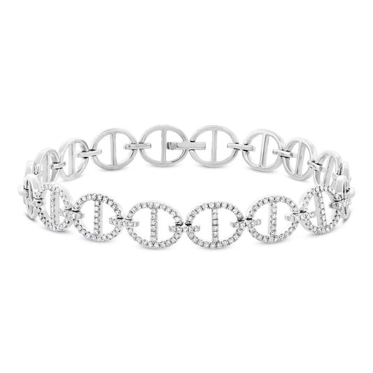 14k White Gold Diamond Lady's Bracelet - 0.57ct