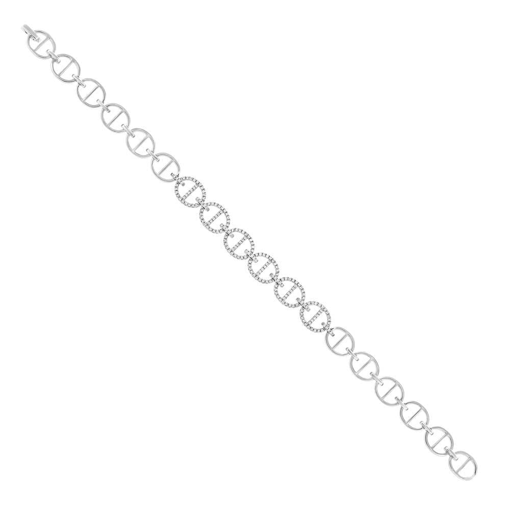 14k White Gold Diamond Lady's Bracelet - 0.57ct