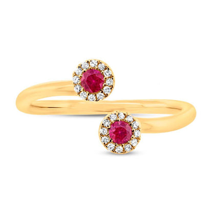 Diamond & 0.20ct Ruby 14k Yellow Gold Lady's Ring