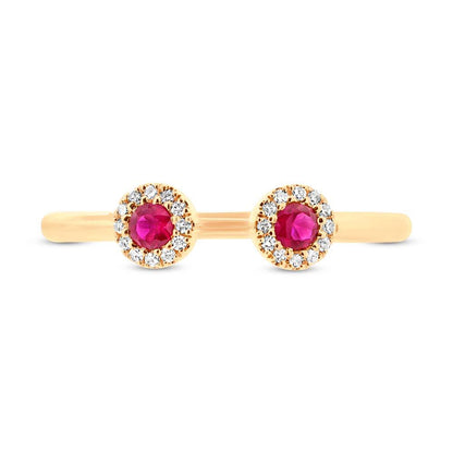 Diamond & 0.20ct Ruby 14k Yellow Gold Lady's Ring