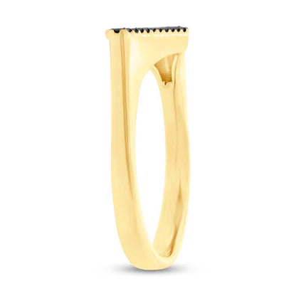 14k Yellow Gold Black Diamond Pave Lady's Ring - 0.25ct
