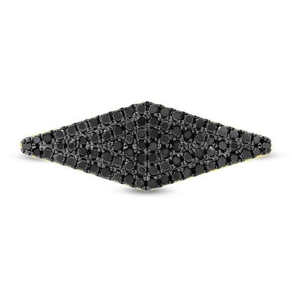 14k Yellow Gold Black Diamond Pave Lady's Ring - 0.25ct