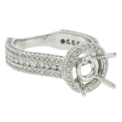 18k White Gold Diamond Semi-mount Ring Size 7 - 1.60ct