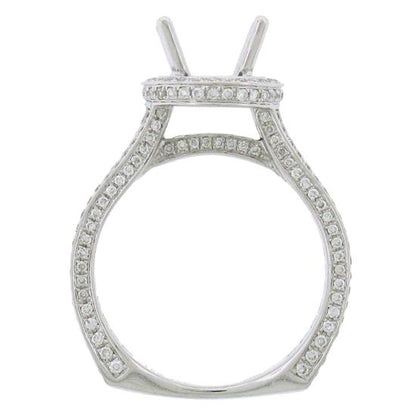 18k White Gold Diamond Semi-mount Ring Size 7 - 1.60ct