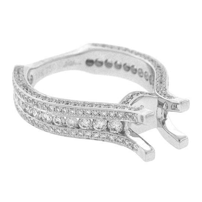 18k White Gold Diamond Semi-mount Ring Size 7 - 1.40ct