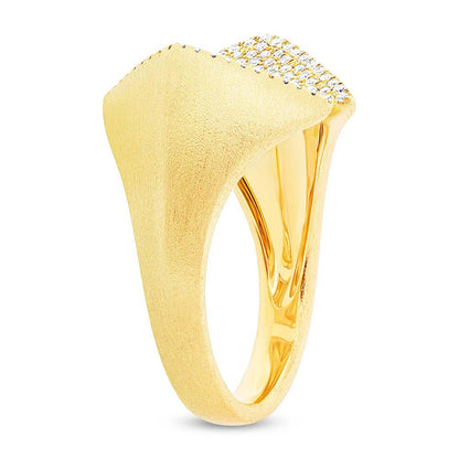 14k Yellow Gold Diamond Pave Lady's Ring - 0.38ct