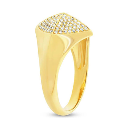 14k Yellow Gold Diamond Pave Lady's Ring - 0.35ct