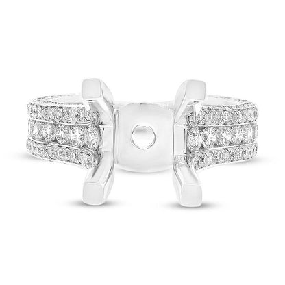 18k White Gold Diamond Semi-mount Ring Size 5.25 - 1.66ct