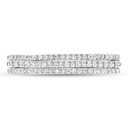 14k White Gold Diamond Puzzle Ring 2-pc - 0.22ct