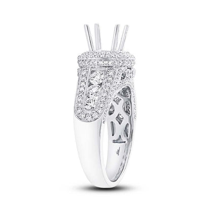 18k White Gold Diamond Semi-mount Ring Size 6.5 - 1.50ct