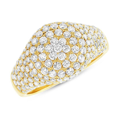 14k Yellow Gold Diamond Pave Lady's Ring - 1.81ct