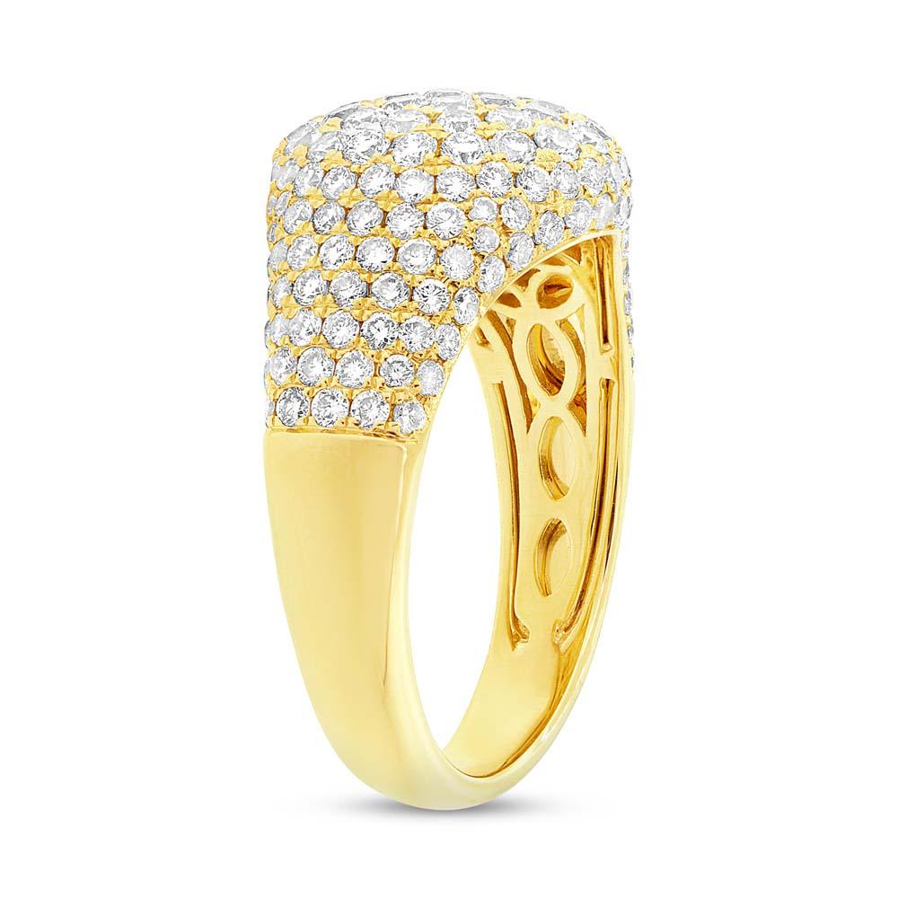 14k Yellow Gold Diamond Pave Lady's Ring - 1.81ct
