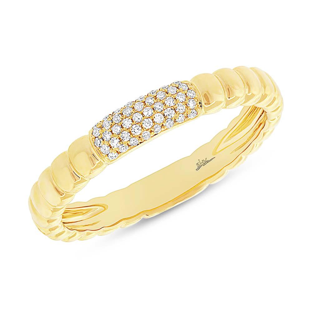 14k Yellow Gold Diamond Lady's Ring - 0.10ct