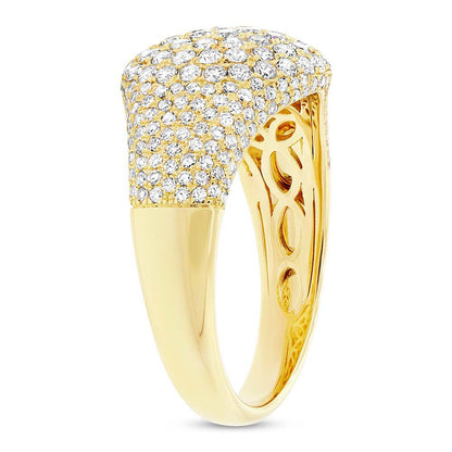 14k Yellow Gold Diamond Pave Lady's Ring - 1.29ct