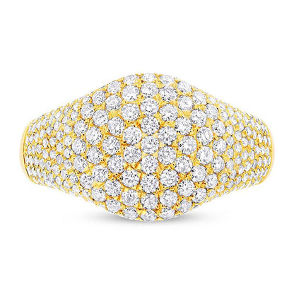 14k Yellow Gold Diamond Pave Lady's Ring - 1.29ct
