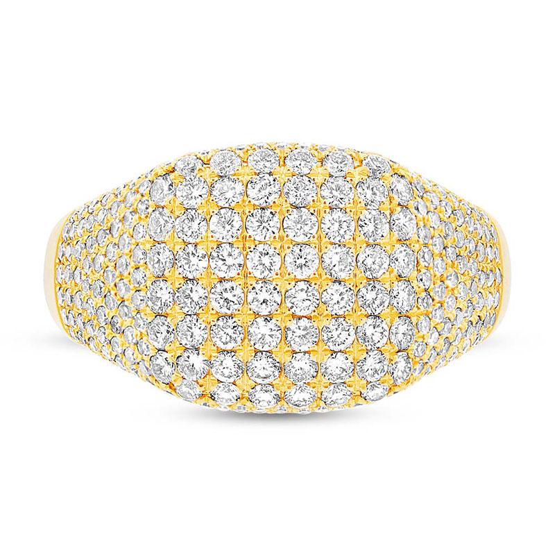14k Yellow Gold Diamond Pave Lady's Ring - 1.32ct