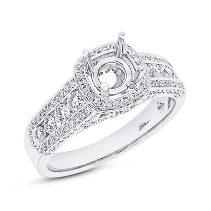 18k White Gold Diamond Semi-mount Ring - 0.88ct