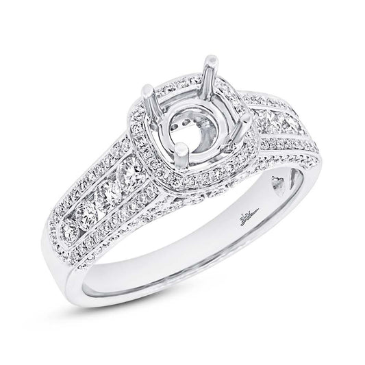 18k White Gold Diamond Semi-mount Ring - 0.88ct