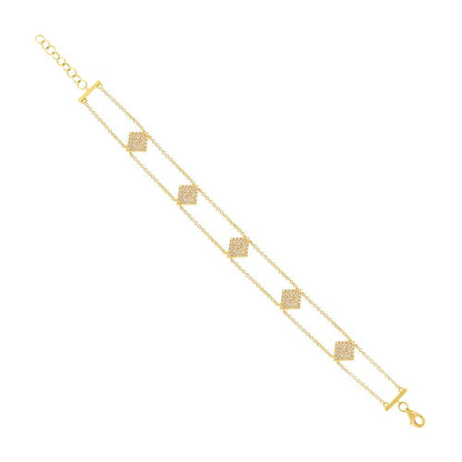 14k Yellow Gold Diamond Pave Lady's Bracelet - 0.41ct