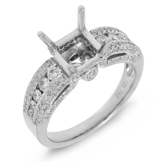 18k White Gold Diamond Semi-mount Ring - 0.90ct