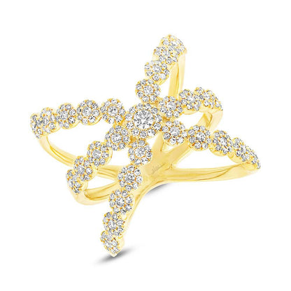 14k Yellow Gold Diamond Lady's Ring - 0.80ct