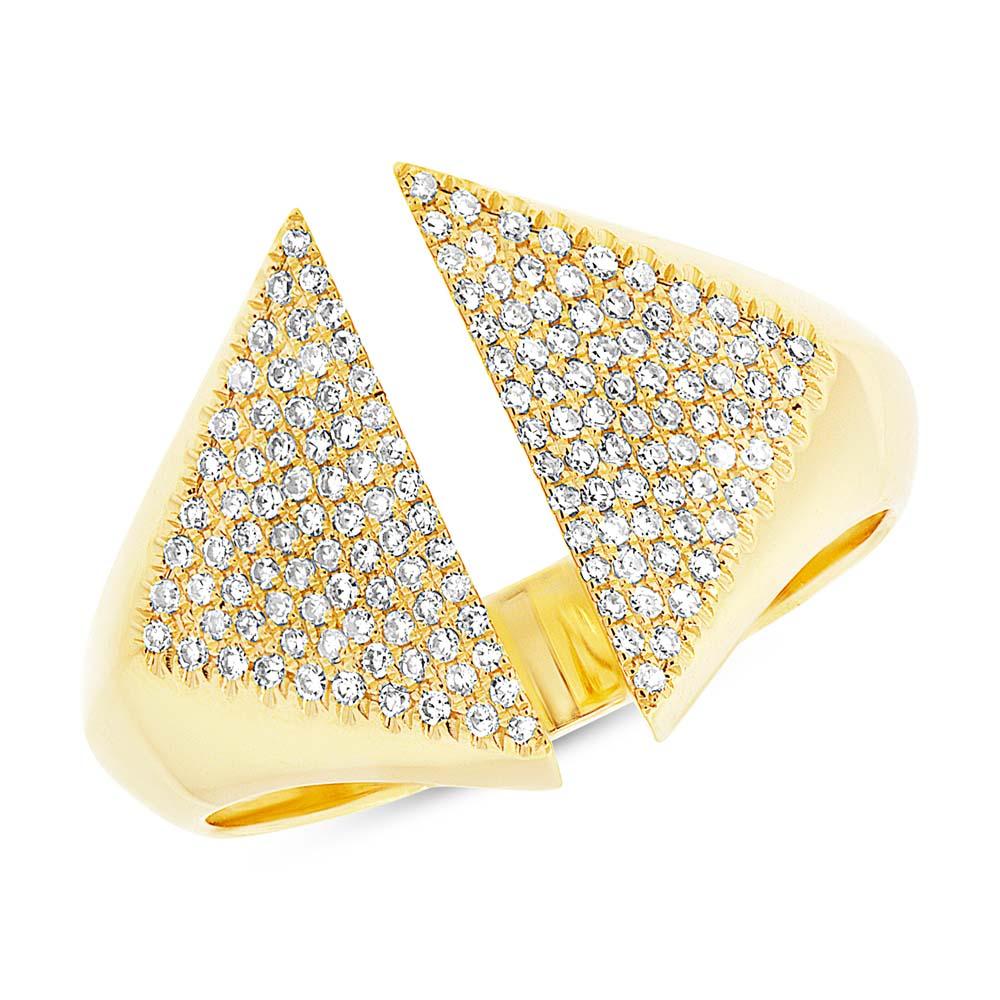 14k Yellow Gold Diamond Pave Lady's Ring - 0.33ct