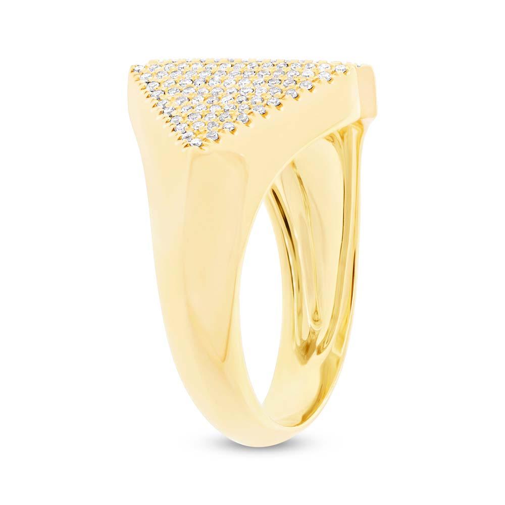 14k Yellow Gold Diamond Pave Lady's Ring - 0.33ct