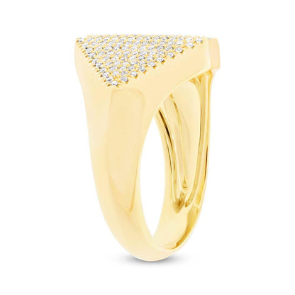 14k Yellow Gold Diamond Pave Lady's Ring - 0.33ct