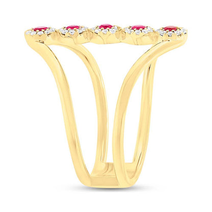 Diamond & 0.26ct Ruby 14k Yellow Gold Lady's Ring