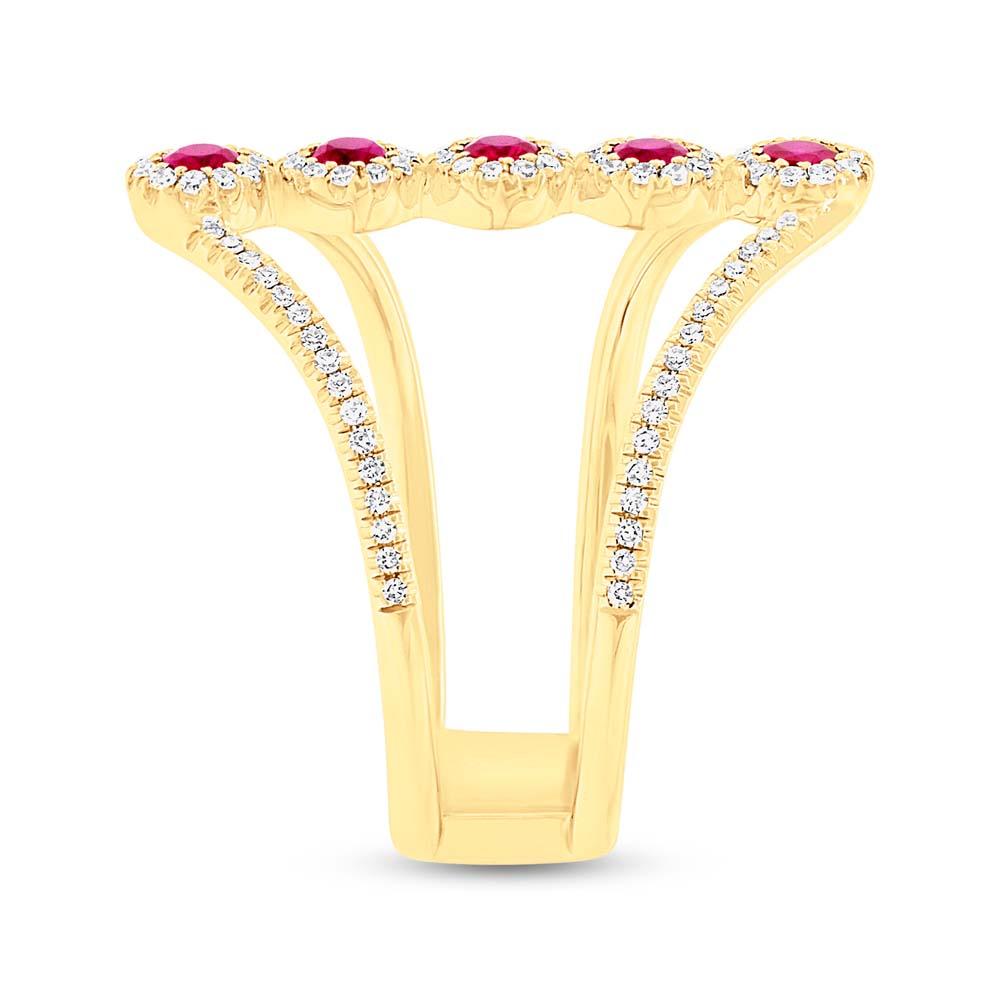 Diamond & 0.26ct Ruby 14k Yellow Gold Lady's Ring
