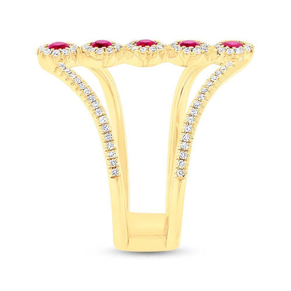 Diamond & 0.26ct Ruby 14k Yellow Gold Lady's Ring