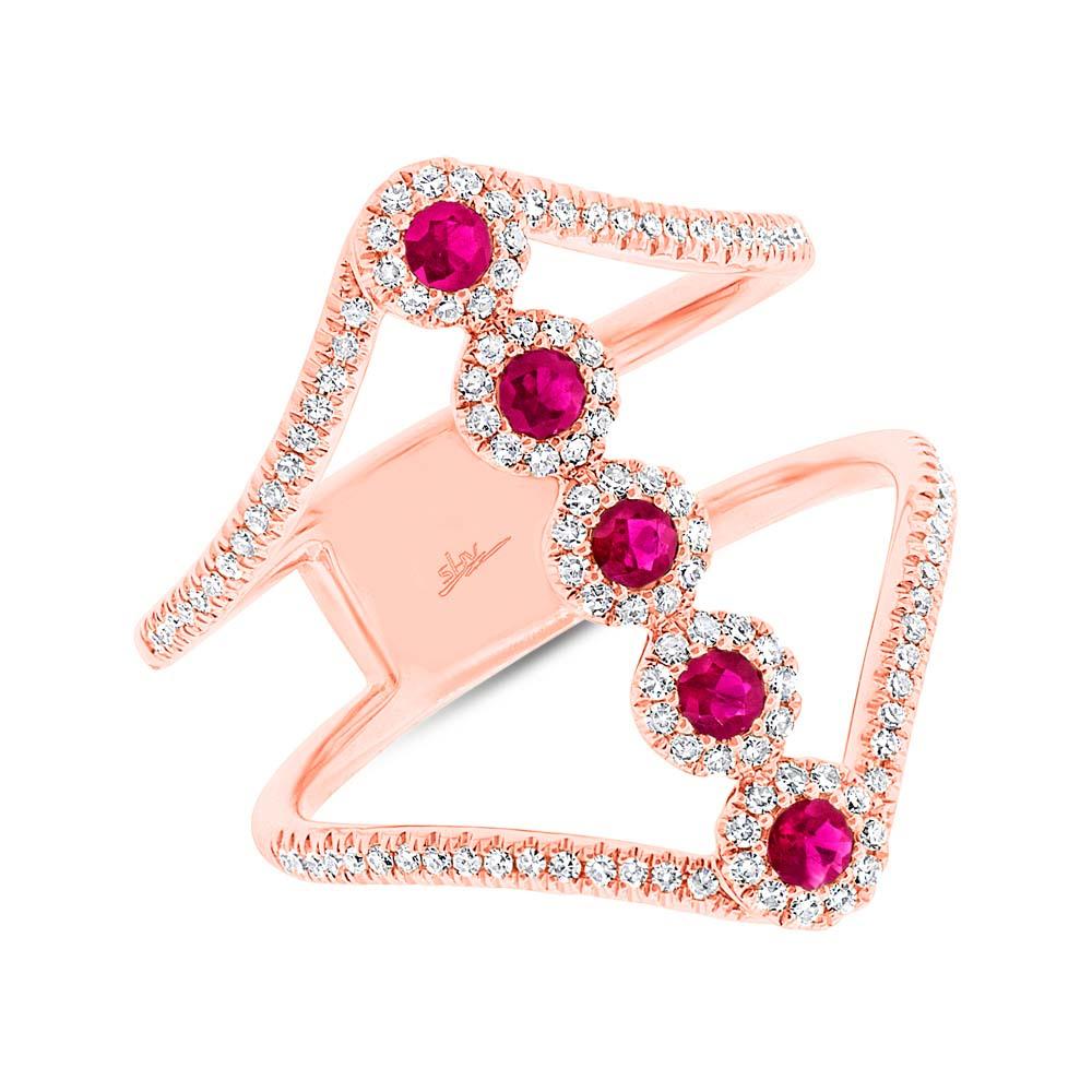 Diamond & 0.26ct Ruby 14k Rose Gold Lady's Ring