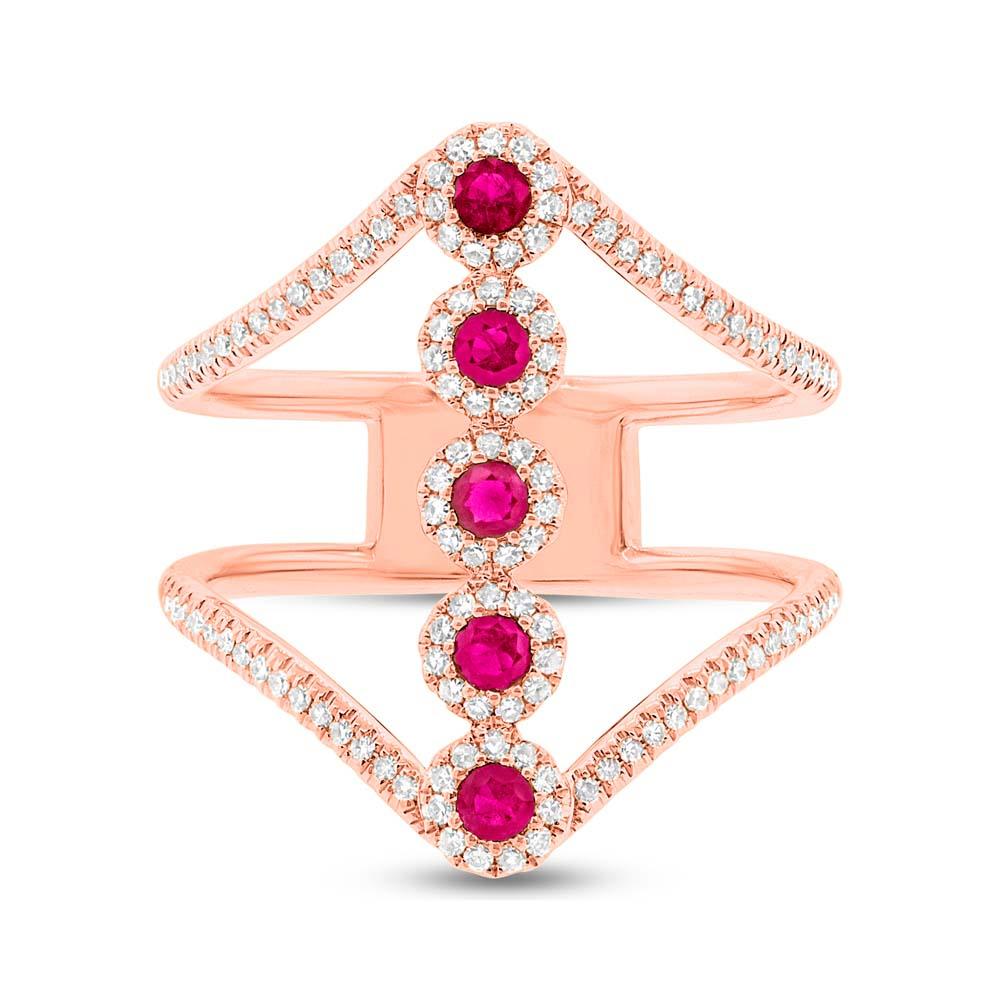 Diamond & 0.26ct Ruby 14k Rose Gold Lady's Ring