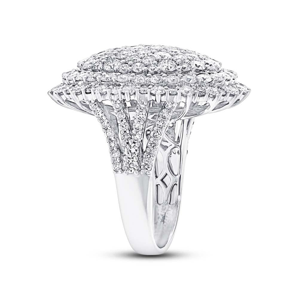 18k White Gold Diamond Pave Lady's Ring - 5.10ct