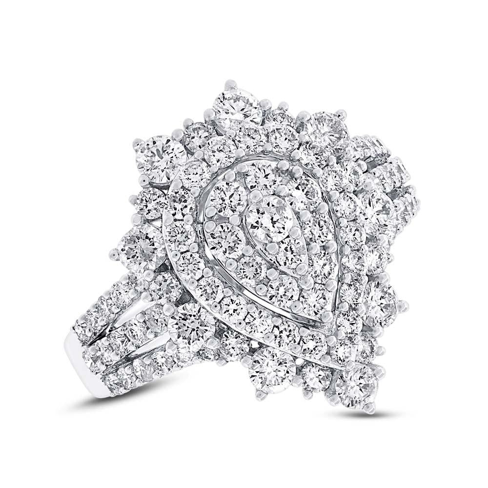 18k White Gold Diamond Lady's Ring - 1.90ct