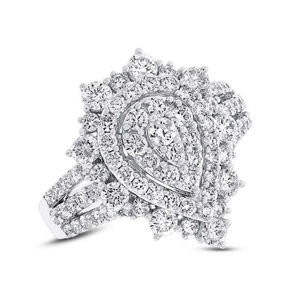 18k White Gold Diamond Lady's Ring - 1.90ct