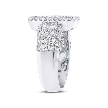 18k White Gold Diamond Pave Lady's Ring - 2.00ct