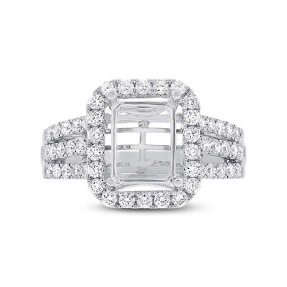18k White Gold Diamond Semi-mount Ring - 0.90ct