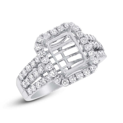 18k White Gold Diamond Semi-mount Ring - 0.90ct