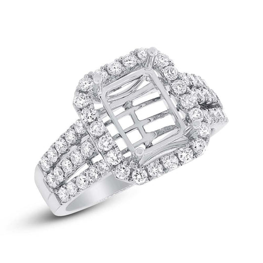 18k White Gold Diamond Semi-mount Ring - 0.90ct