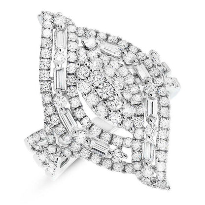18k White Gold Diamond Lady's Ring - 1.85ct