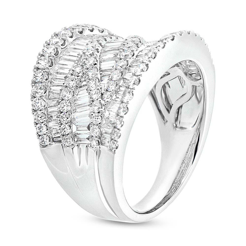 18k White Gold Diamond Baguette Lady's Ring - 2.24ct