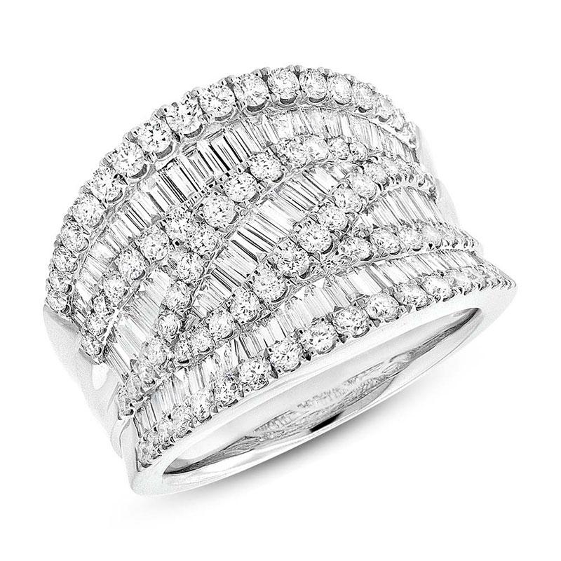 18k White Gold Diamond Baguette Lady's Ring - 2.24ct