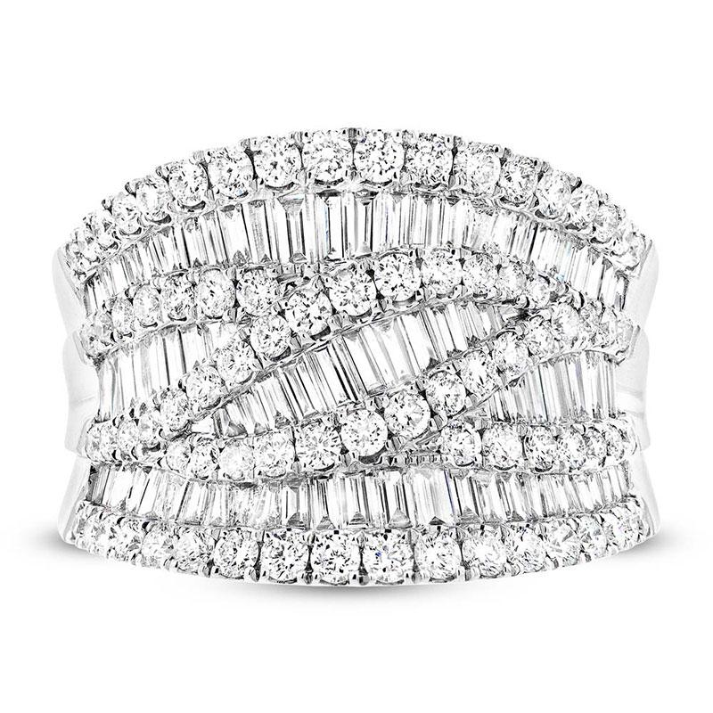18k White Gold Diamond Baguette Lady's Ring - 2.24ct