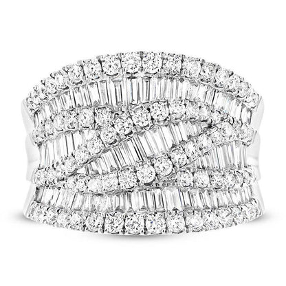18k White Gold Diamond Baguette Lady's Ring - 2.24ct